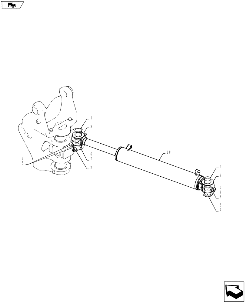 Схема запчастей Case CX55BMSR - (01-060[01]) - CYLINDER INSTALL (SWING) (35) - HYDRAULIC SYSTEMS