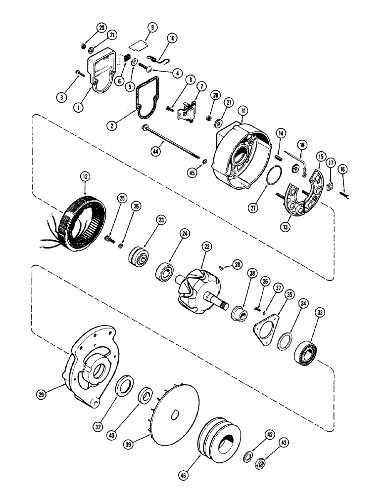 Схема запчастей Case W10E - (064) - A41340 ALTERNATOR, (377B) SPARK IGNITION ENGINE (04) - ELECTRICAL SYSTEMS