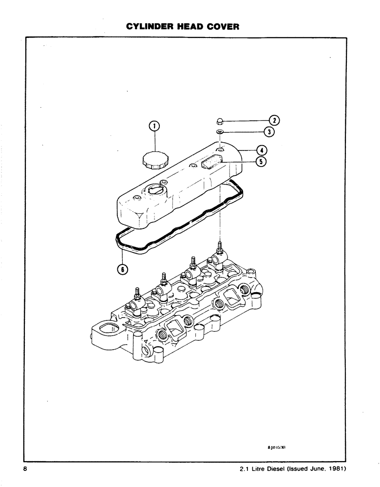 Схема запчастей Case DH4 - (08) - CYLINDER HEAD COVER (10) - ENGINE