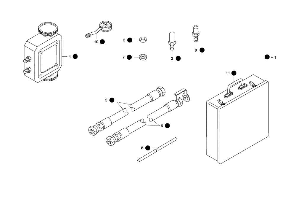 Схема запчастей Case 330 - (98A00000800[01]) - ACCESSORIES - SUSPENSION INFLATION TOOL KIT (8900127814) (19) - OPTIONS