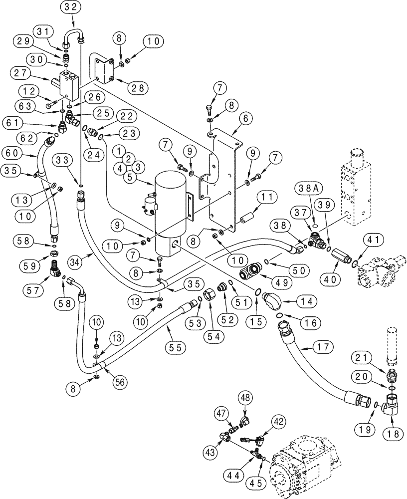 Схема запчастей Case 921C - (05-07) - HYDRAULICS STEERING, AUXILIARY (05) - STEERING