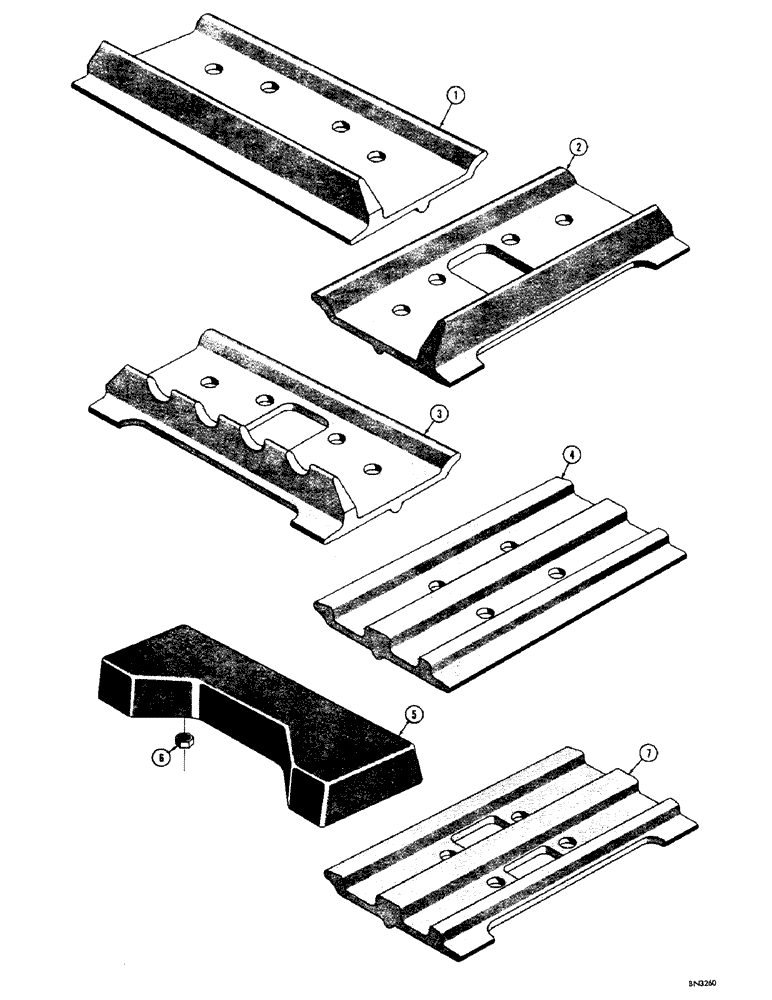 Схема запчастей Case 310F - (128) - TRACK SHOES (STANDARD AND OPTIONAL) (04) - UNDERCARRIAGE