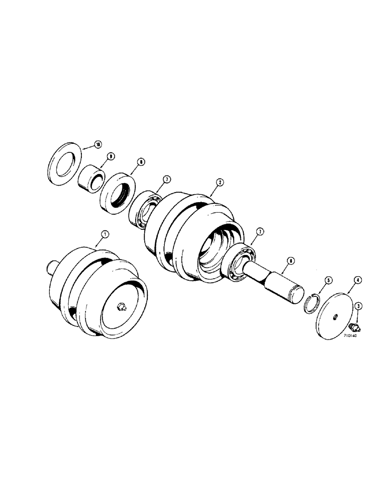 Схема запчастей Case 310G - (124[1]) - TRACK CARRIER ROLLER (04) - UNDERCARRIAGE