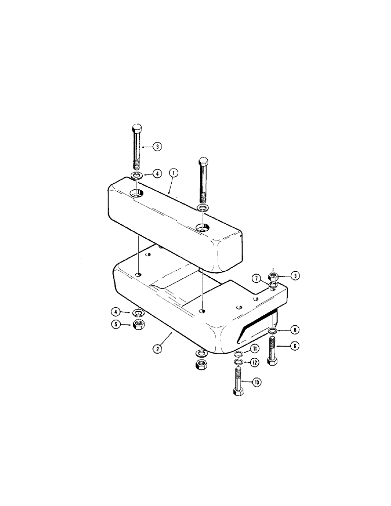 Схема запчастей Case 310G - (258) - FRONT COUNTERWEIGHT, (DRAWBAR AND DOZER MODELS W/O BACKHOE) (05) - UPPERSTRUCTURE CHASSIS