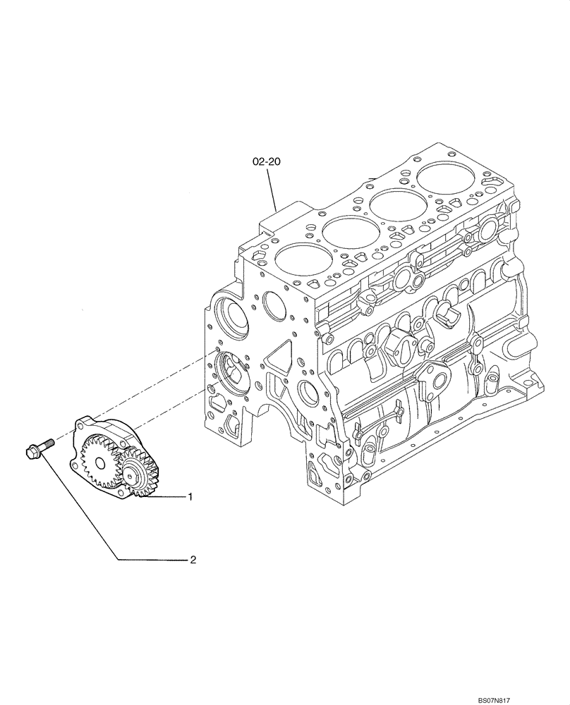 Схема запчастей Case 521E - (02-10) - OIL PUMP - ENGINE (02) - ENGINE