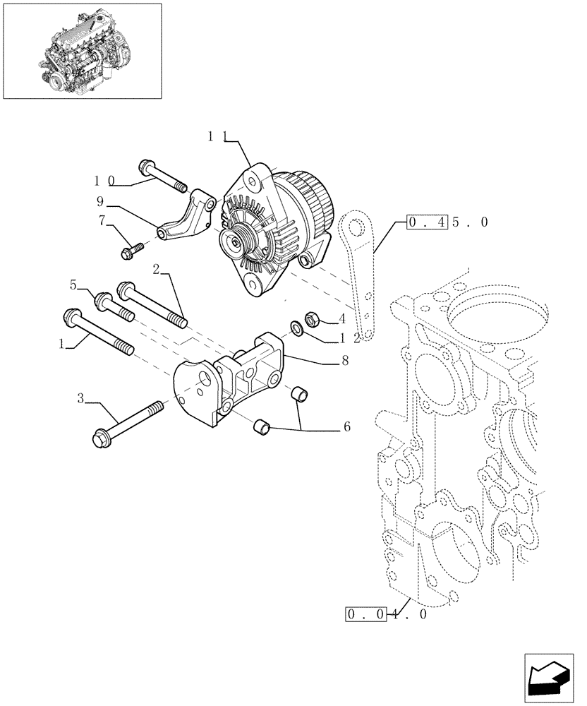 Схема запчастей Case F2CE9684C E002 - (0.40.0[01]) - ALTERNATOR (504214249) 