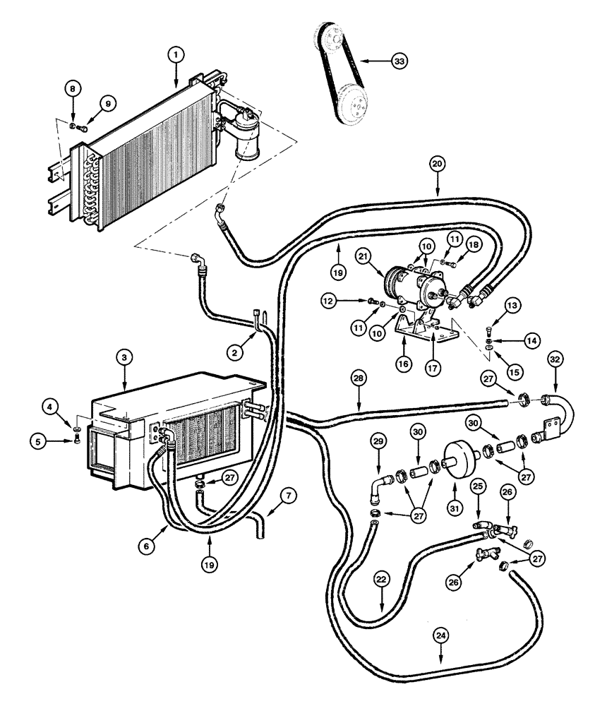 Схема запчастей Case 885 - (09.37[00]) - AIR CONDITIONING - CIRCUIT AND ASSEMBLY (09) - CHASSIS