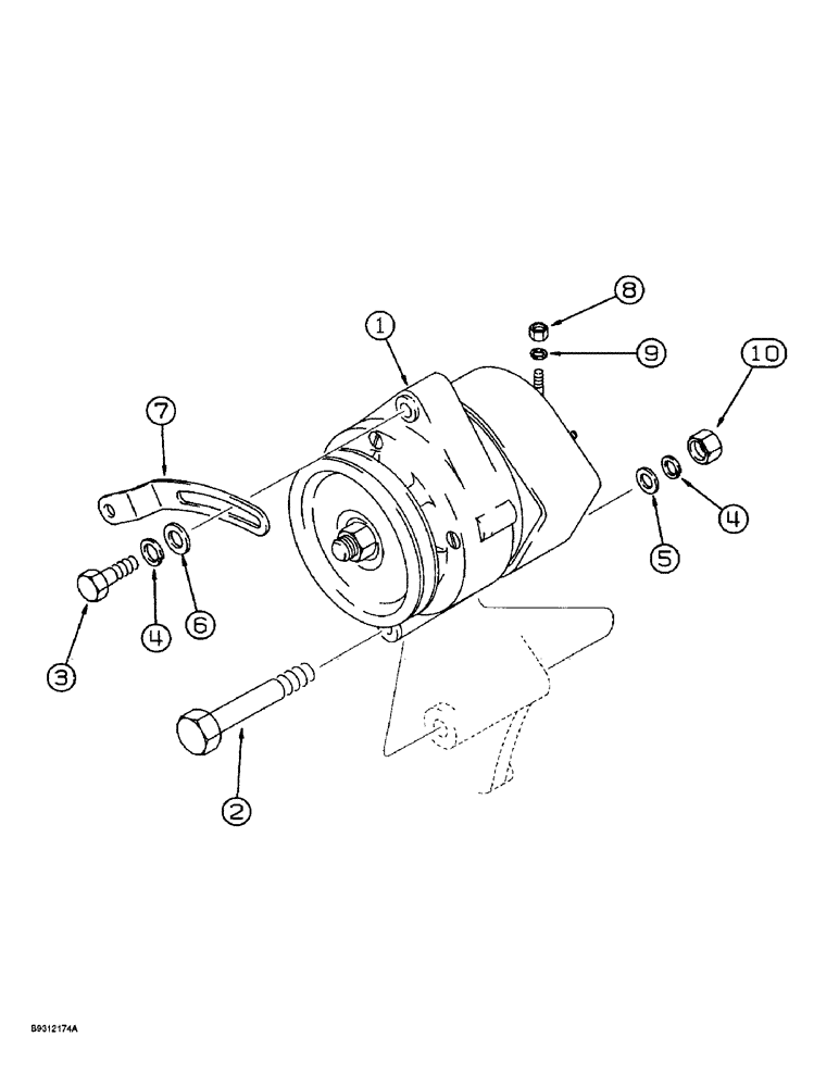 Схема запчастей Case 560 - (4-02) - ALTERNATOR MOUNTING, KUBOTA V2203 ENGINE, PRIOR TO P.I.N. JAF0295741 (04) - ELECTRICAL SYSTEMS