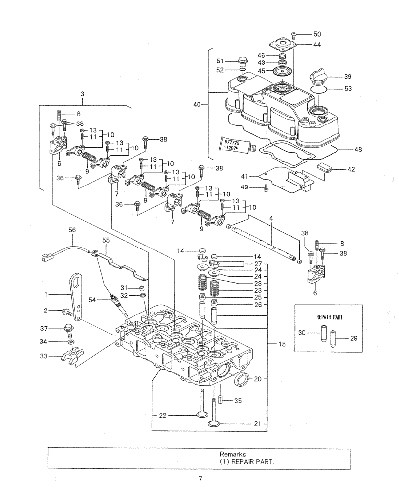 Схема запчастей Case CX31B - (08-004) - CYLINDER HEAD & BONNET (10) - ENGINE