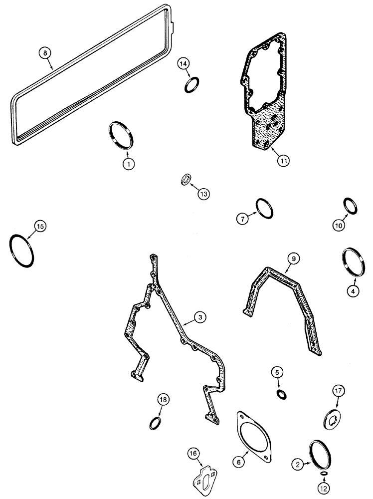 Схема запчастей Case 621D - (02-28) - GASKET KIT, 6T-590 EMMISSIONS CERTIFIED ENGINE, CYLINDER BLOCK (02) - ENGINE