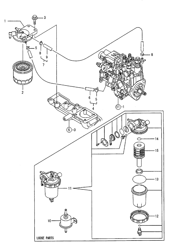 Схема запчастей Case CX50B - (09-013) - FUEL LINE ENGINE COMPONENTS