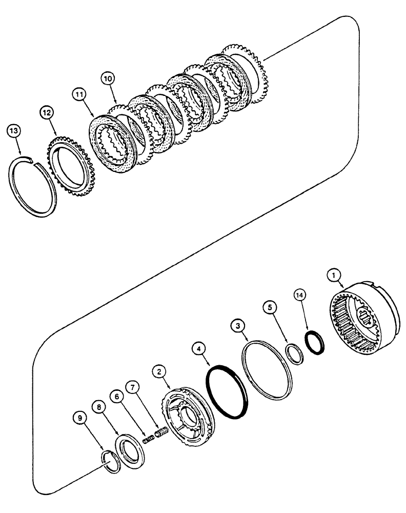 Схема запчастей Case 1150H - (06-08) - TRANSMISSION - CLUTCH (06) - POWER TRAIN