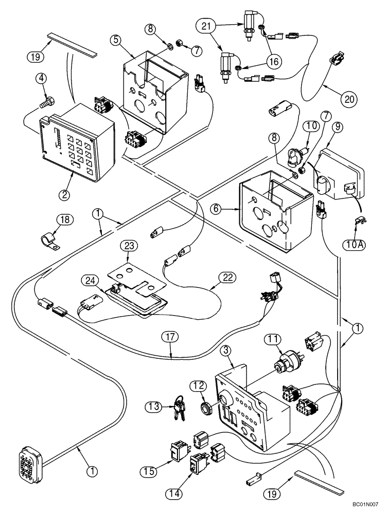 Схема запчастей Case 75XT - (04-12) - HARNESS - CAB (OCT 21 2011 3:01PM) (04) - ELECTRICAL SYSTEMS