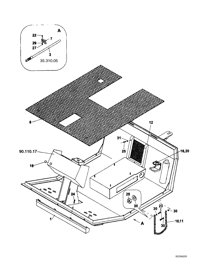 Схема запчастей Case SV212 - (90.160.03) - INSULATOR, PLATFORM (GROUP 155) (ND012015) (90) - PLATFORM, CAB, BODYWORK AND DECALS