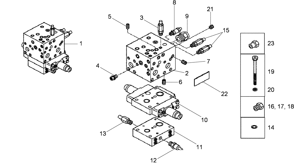 Схема запчастей Case 330B - (72H00000006[001]) - VALVE ASSEMBLY, DISTRIBUTOR (P.I.N. HHD0330BN7PG57000 AND AFTER) (89500433942) (09) - Implement / Hydraulics / Frame / Brakes