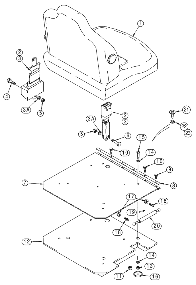 Схема запчастей Case 75XT - (09-30) - SEAT, MOUNTING - SUSPENSION (09) - CHASSIS