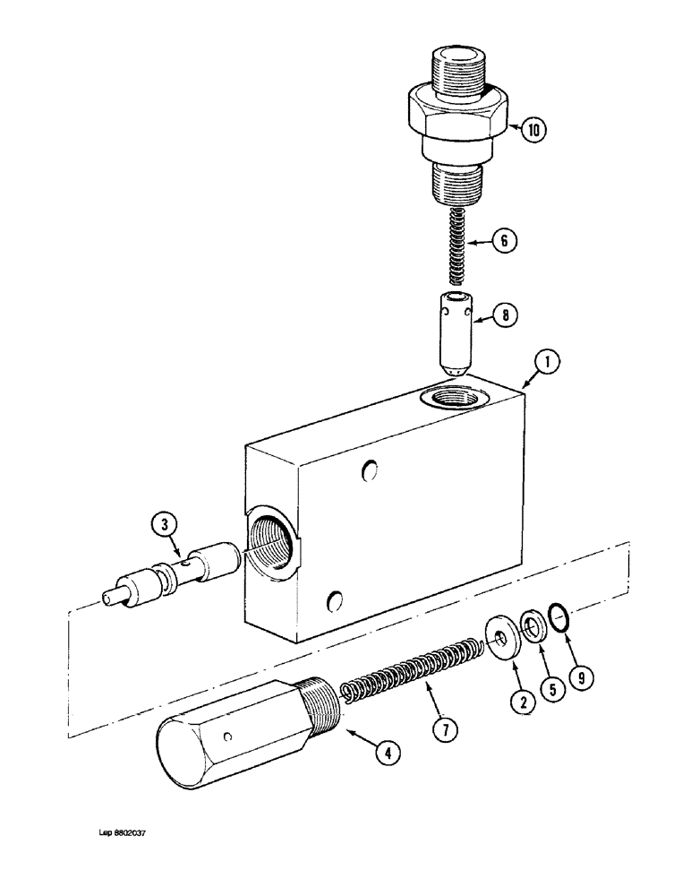 Схема запчастей Case 1088 - (8B-54) - ANTI SURGE VALVE, P.I.N. FROM 19801 TO XXXXX (08) - HYDRAULICS