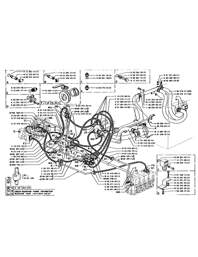 Схема запчастей Case 160CL - (100) - RESERVOIR - PUMP - VALVE BANK CIRCUIT (07) - HYDRAULIC SYSTEM