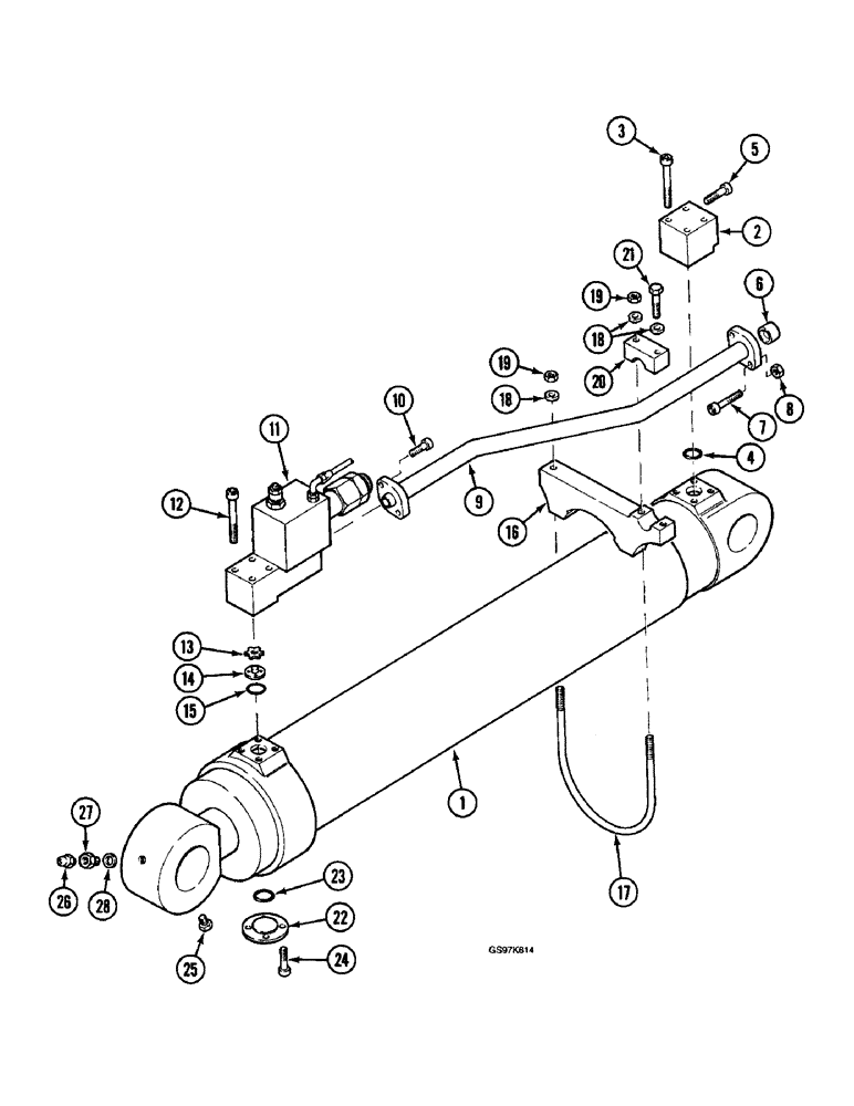 Схема запчастей Case 220B - (8-106) - ARM CYLINDER CIRCUIT, TUBE, FITTINGS AND CLAMPS, UNITS WITH OPTIONAL CRANING VALVE (08) - HYDRAULICS