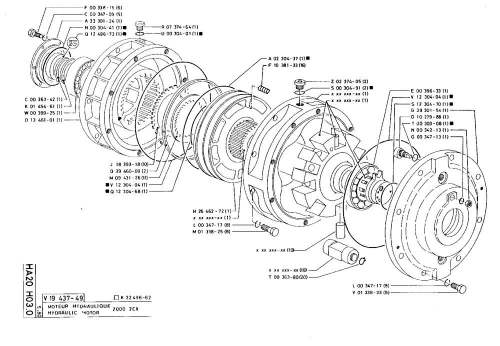 Схема запчастей Case 75C - (HA20 H03.0) - HYDRAULIC MOTOR - 2000 2CX (07) - HYDRAULIC SYSTEM