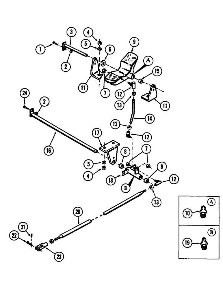 Схема запчастей Case 880B - (212) - PEDAL AND ATTACHING PARTS FOR: LEFT TRACK (05) - UPPERSTRUCTURE CHASSIS