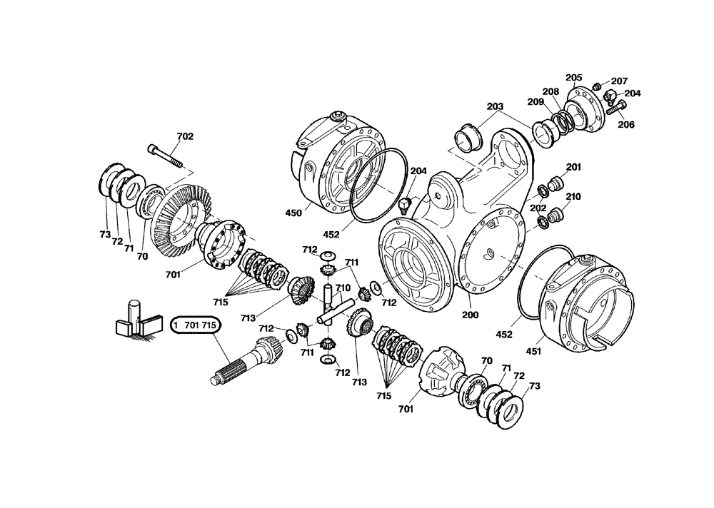 Схема запчастей Case 21D - (02.022[001]) - REAR AXLE (OPTION) (S/N 561101-UP) No Description