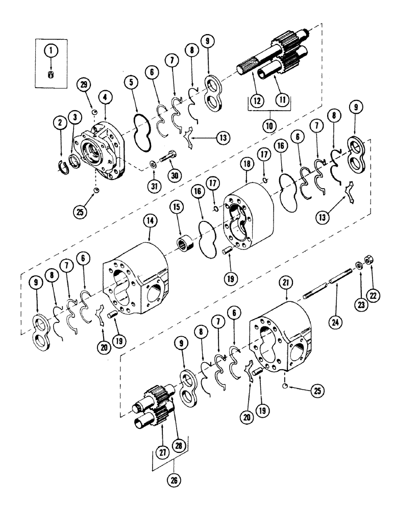 Схема запчастей Case 40 - (210) - MAIN HYDRAULIC PUMP, (USED WITH CASE 504BDT DIESEL ENGINE) (35) - HYDRAULIC SYSTEMS