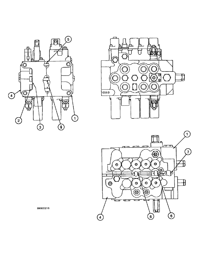 Схема запчастей Case 9010 - (8-60) - 153082A1 CONTROL VALVE ASSEMBLY (08) - HYDRAULICS