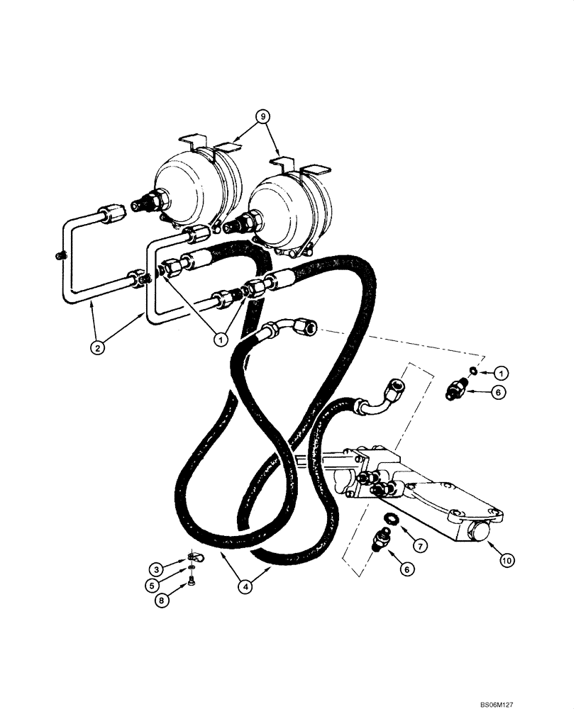 Схема запчастей Case 845 - (07.08[00]) - EMERGENCY BRAKE - ASSEMBLY (07) - BRAKES