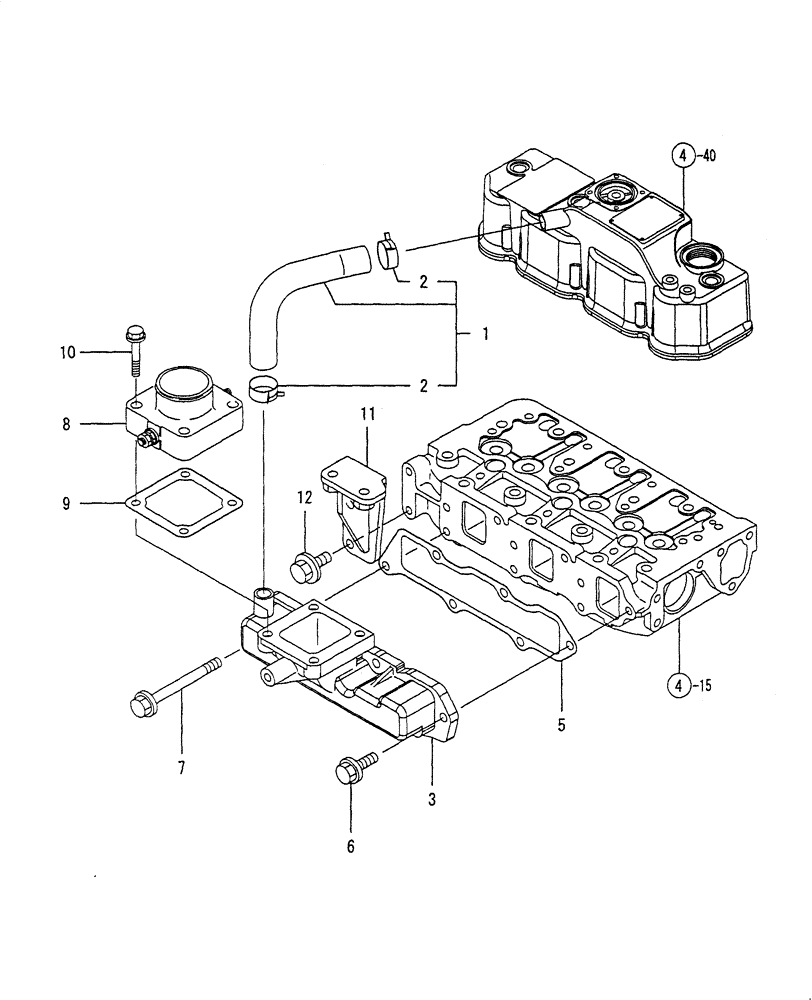 Схема запчастей Case CX22B - (ENGINE-05[01]) - INTAKE MANIFOLD (10) - ENGINE