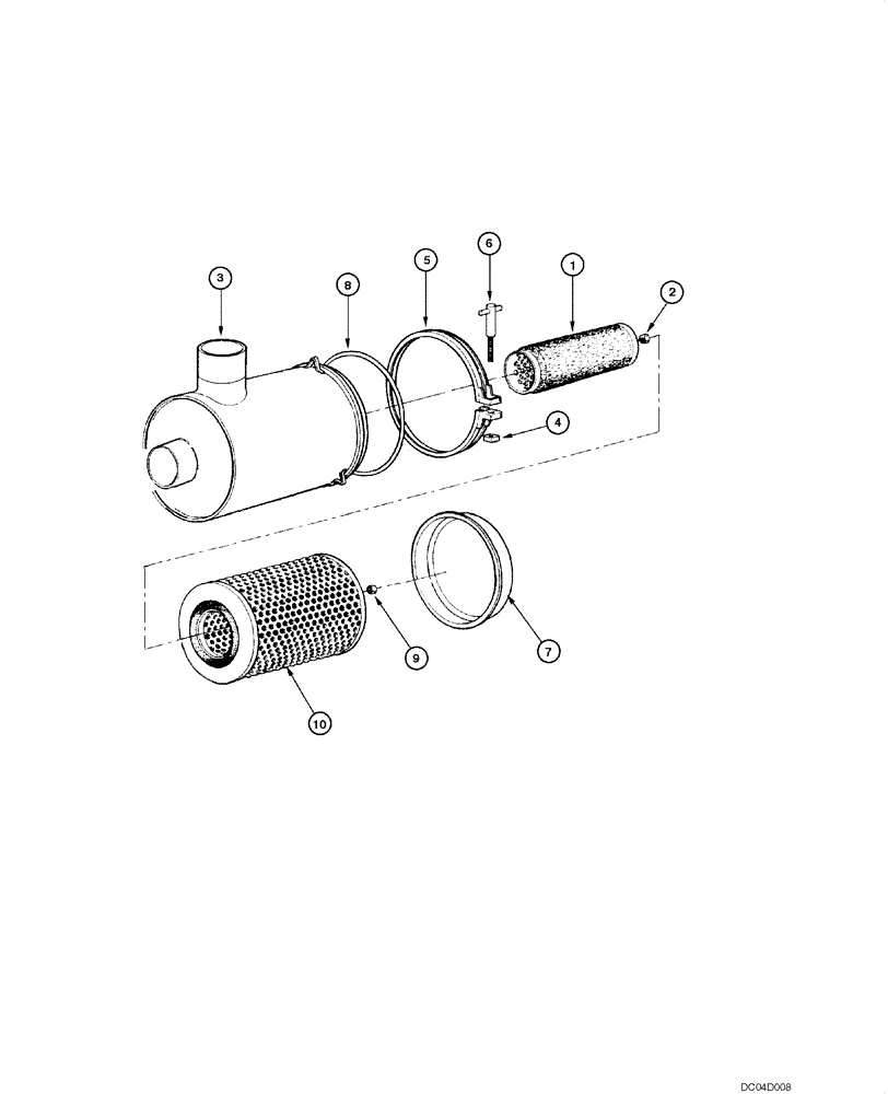 Схема запчастей Case 885 - (02.08[00]) - AIR CLEANER - ASSEMBLY (02) - ENGINE