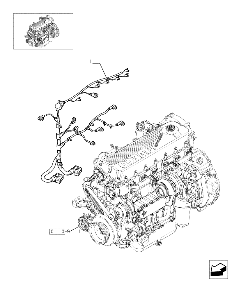 Схема запчастей Case F2CE9684C E002 - (0.17.3[01]) - MOTOR ELECTRIC INSTALLATION (504134711) 