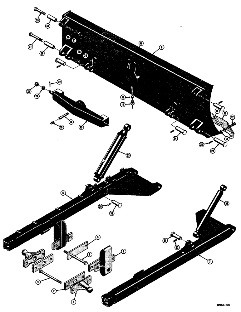 Схема запчастей Case 420B - (134) - HYDRAULIC CROWN TILT BULLDOZER (07) - HYDRAULIC SYSTEM