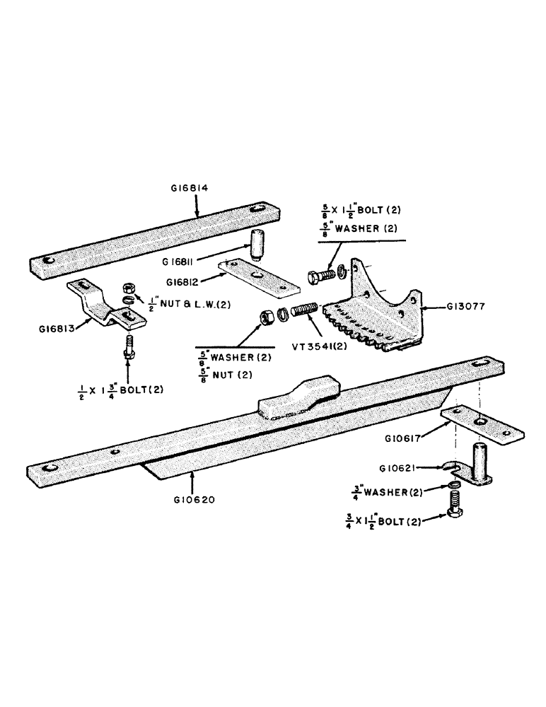 Схема запчастей Case 320 - (106) - DRAWBAR (09) - CHASSIS/ATTACHMENTS