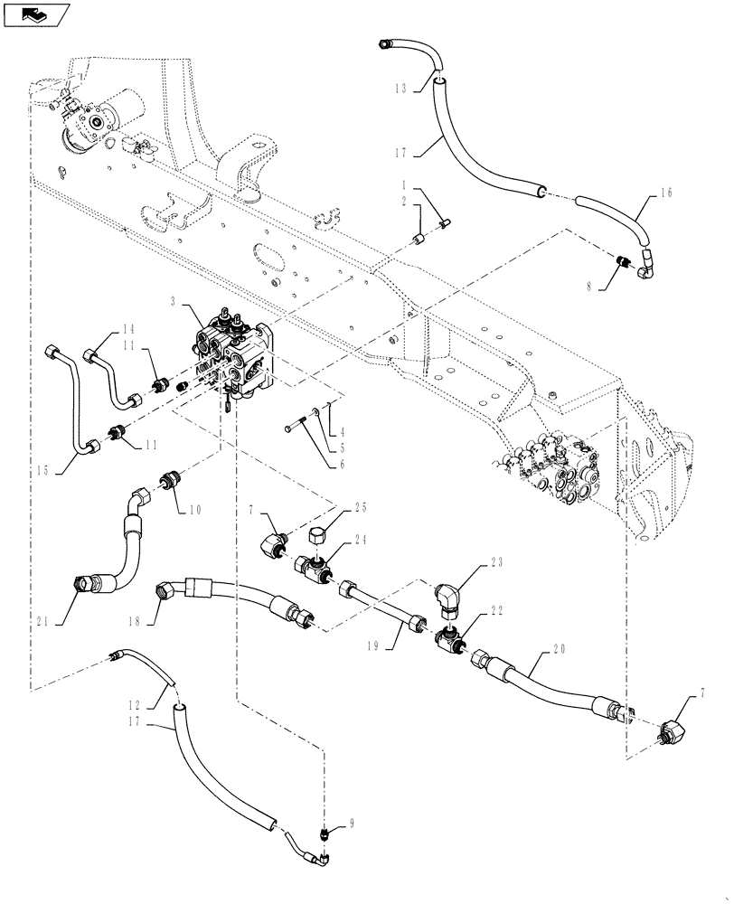 Схема запчастей Case 580SN WT - (35.701.07[02]) - HYDRAULICS - VALVE, LOADER CONTROL (2 SPOOL) (580SN, 580SN WT, 590SN) (35) - HYDRAULIC SYSTEMS