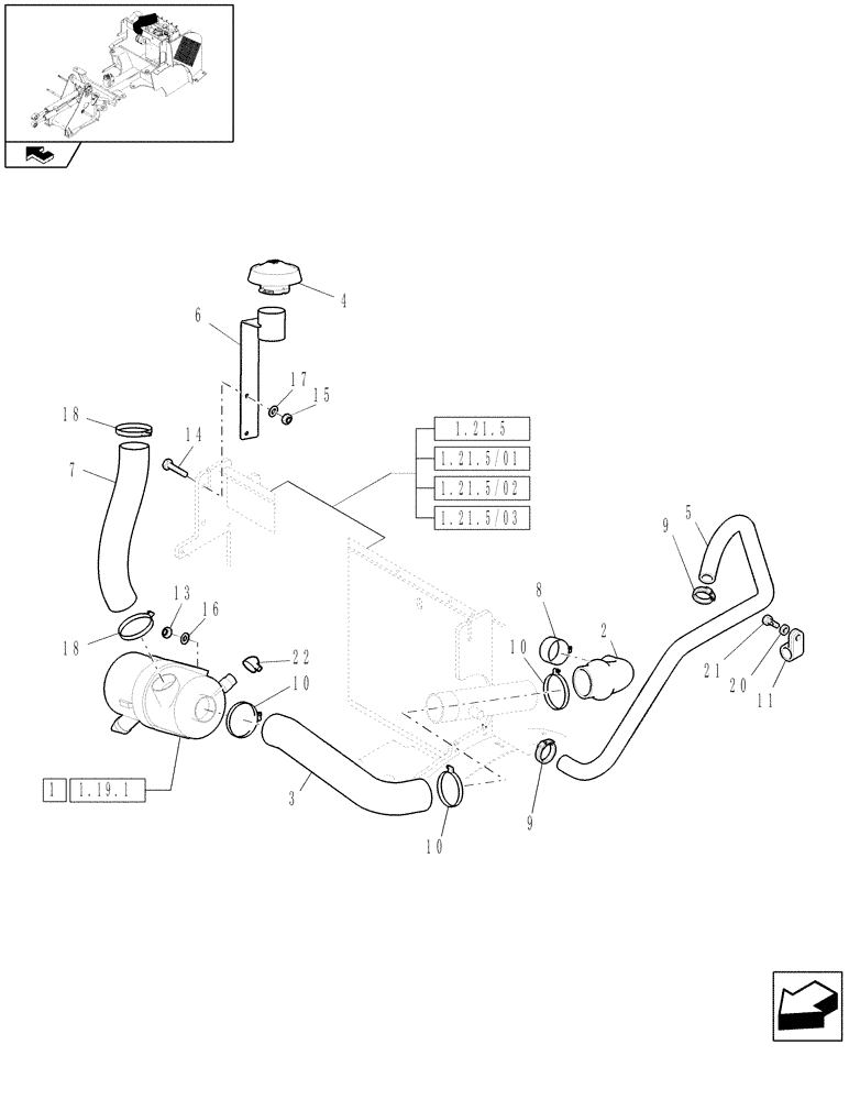 Схема запчастей Case 21E - (1.15.0[02]) - INTAKE SYSTEM (02) - ENGINE EQUIPMENT