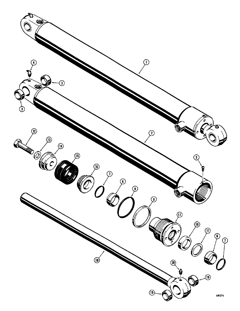 Схема запчастей Case 23 - (066) - D28331 BACKHOE BUCKET CYLINDER 