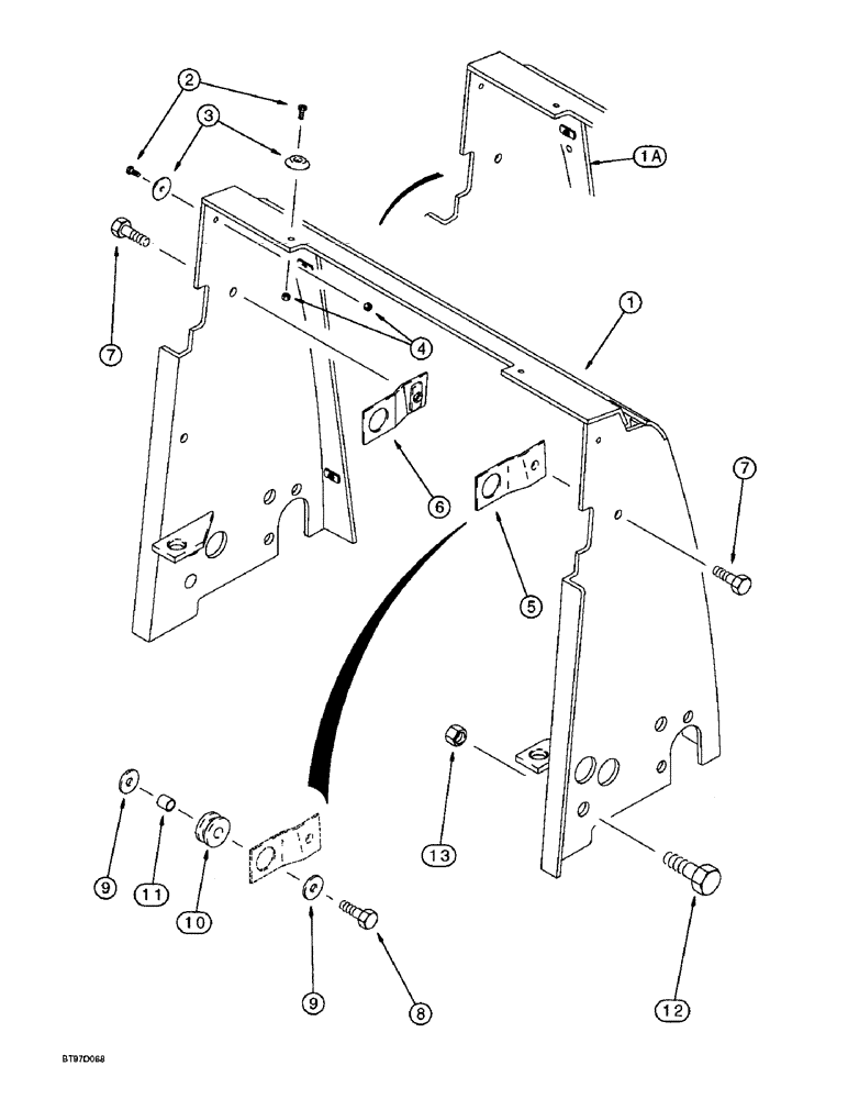 Схема запчастей Case 570LXT - (9-082) - RADIATOR WRAPPER (09) - CHASSIS/ATTACHMENTS