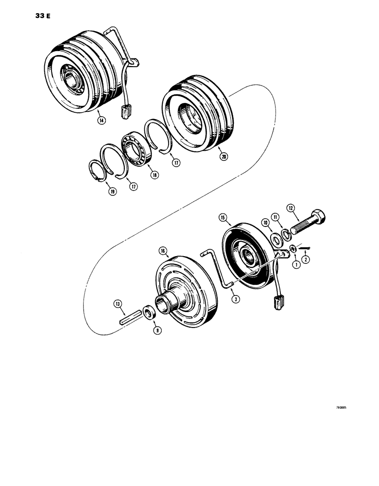 Схема запчастей Case 1816 - (33E) - D69368 CLUTCH, ELECTRIC (18) - CLUTCH