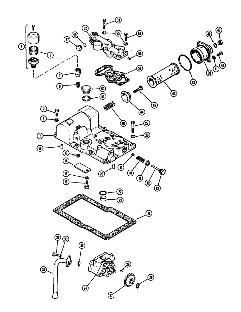 Схема запчастей Case 480CK - (136) - HYDRAULIC PUMP AND ADAPTER 