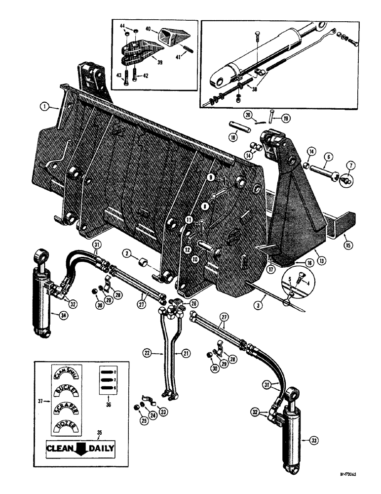 Схема запчастей Case 750 - (176) - DROTT 4-IN-1 BUCKET (05) - UPPERSTRUCTURE CHASSIS