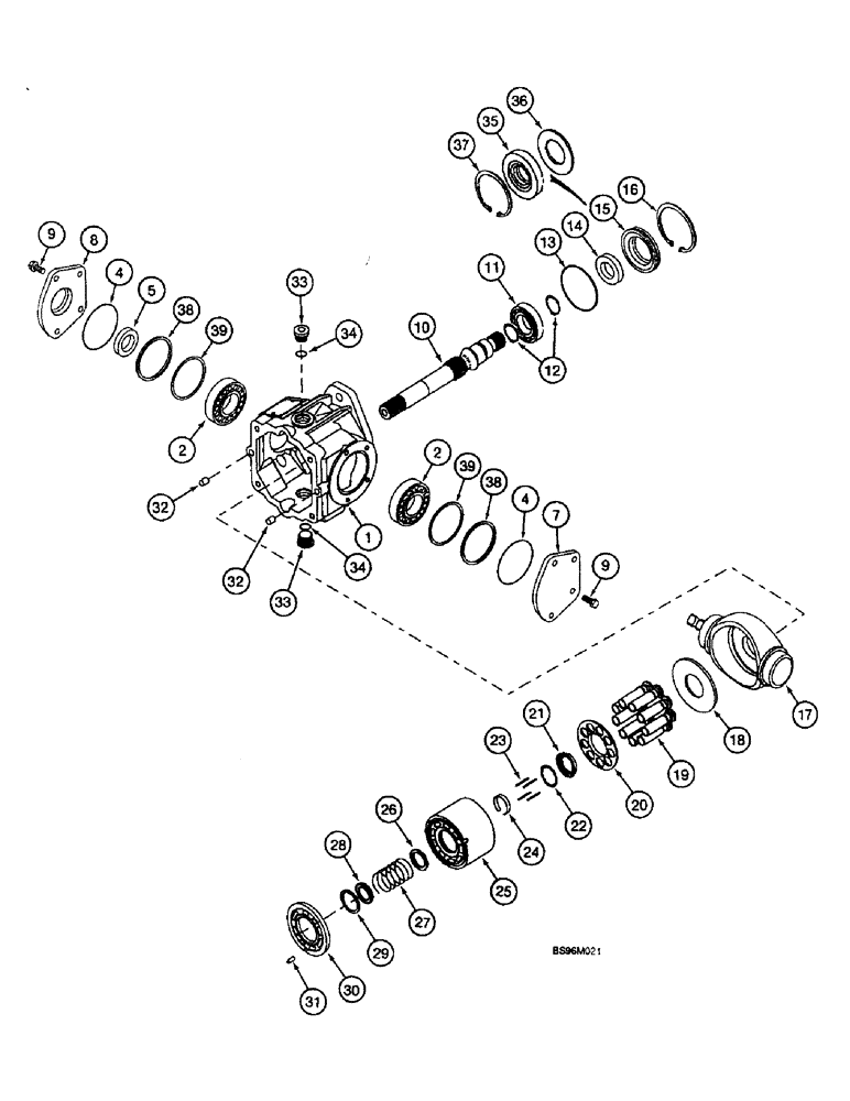 Схема запчастей Case 1825B - (6-24) - PUMP ASSEMBLY, TANDEM, FRONT DRIVE, EUROPE (06) - POWER TRAIN