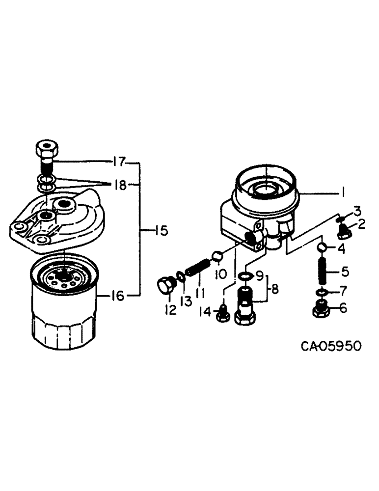 Схема запчастей Case 4155 - (12-18) - POWER, OIL AND FUEL FILTERS (04) - Drive Train