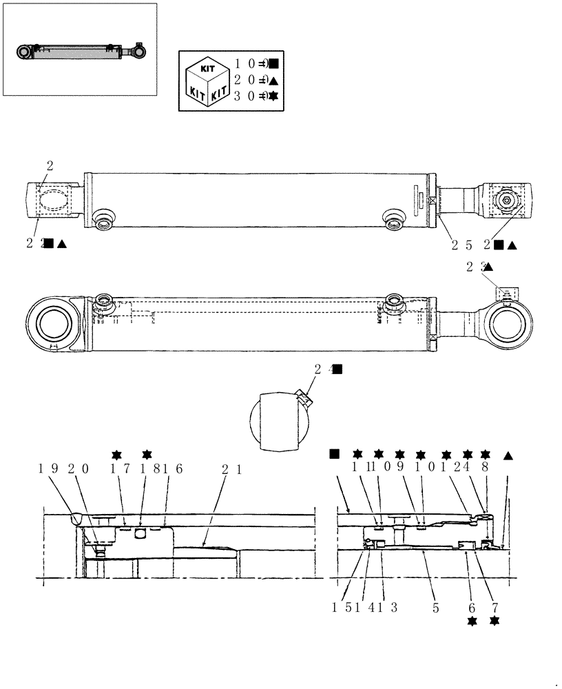 Схема запчастей Case CX16B - (1.035[02]) - CYLINDER ASSY, SWING (35) - HYDRAULIC SYSTEMS