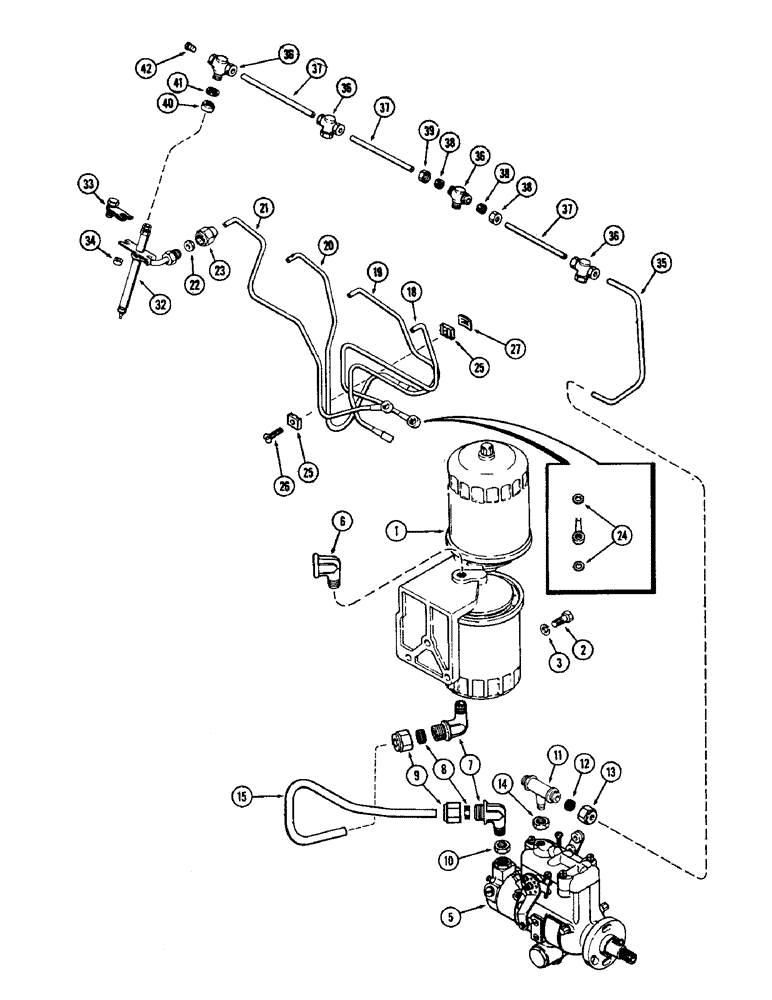 Схема запчастей Case 1700-SERIES - (050) - FUEL INJECTION SYSTEM, 188 DIESEL ENGINE (10) - ENGINE