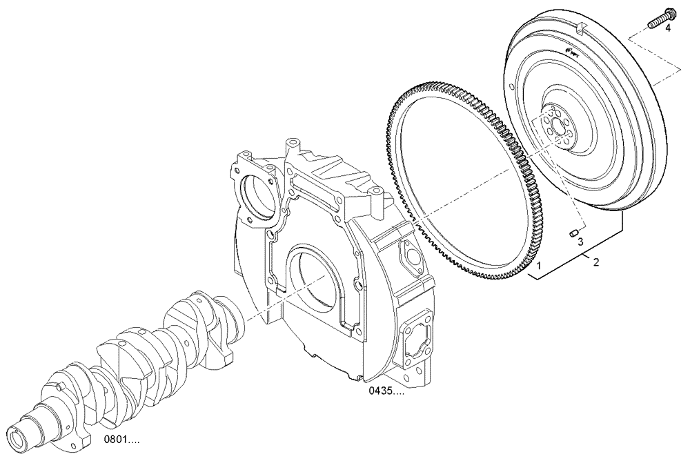 Схема запчастей Case F5CE9454G A001 - (0830.307) - ENGINE FLYWHEEL (10) - ENGINE