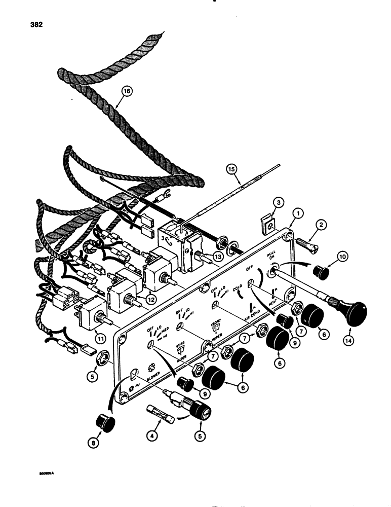 Схема запчастей Case 780B - (382) - CAB CONTROL PANEL AND WIRING (09) - CHASSIS/ATTACHMENTS