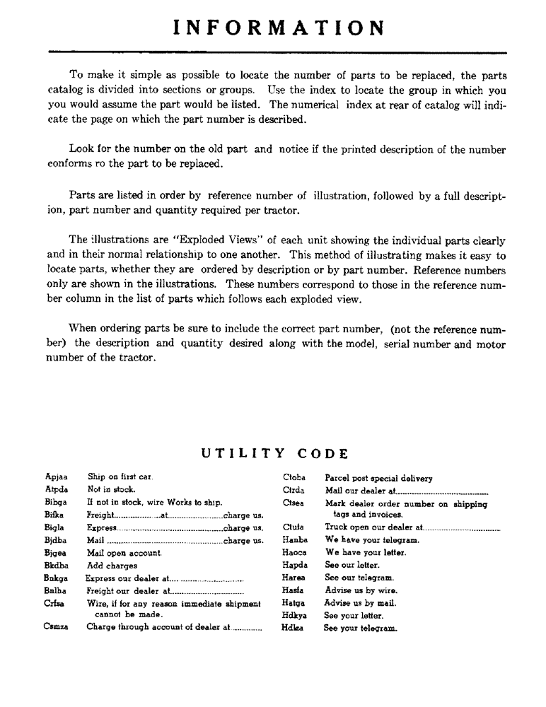 Схема запчастей Case 300 - (003) - INFORMATION (00) - GENERAL