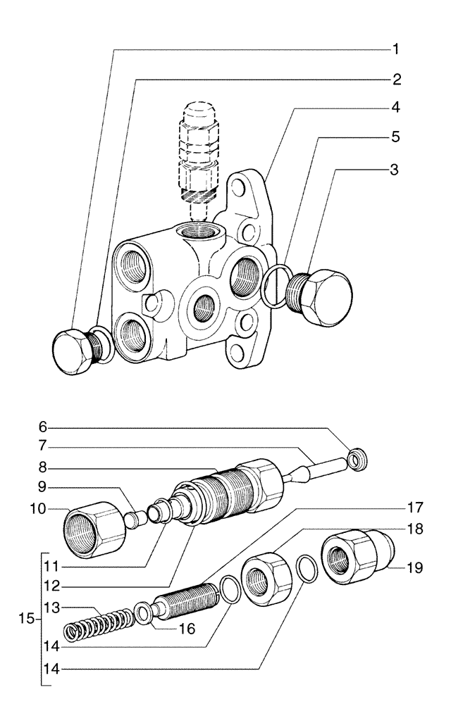 Схема запчастей Case 865B - (08-54[01]) - OUTLET VALVE (08) - HYDRAULICS