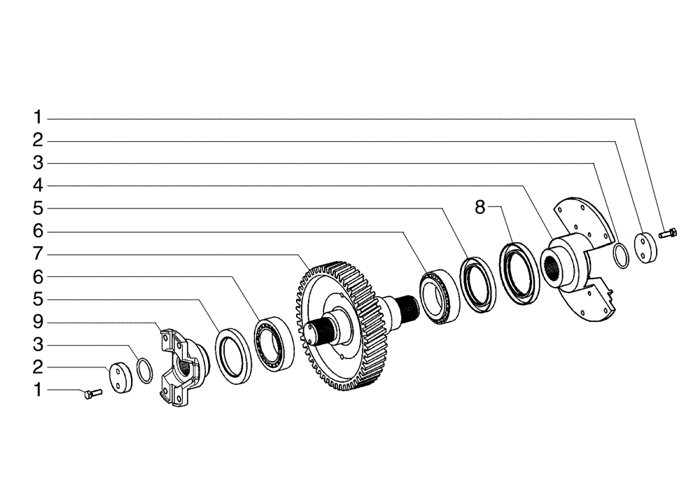 Схема запчастей Case 885B - (06-01[10A]) - TRANSMISSION, OUTPUT SHAFT - (TORQUE CONVERTER) (06) - POWER TRAIN